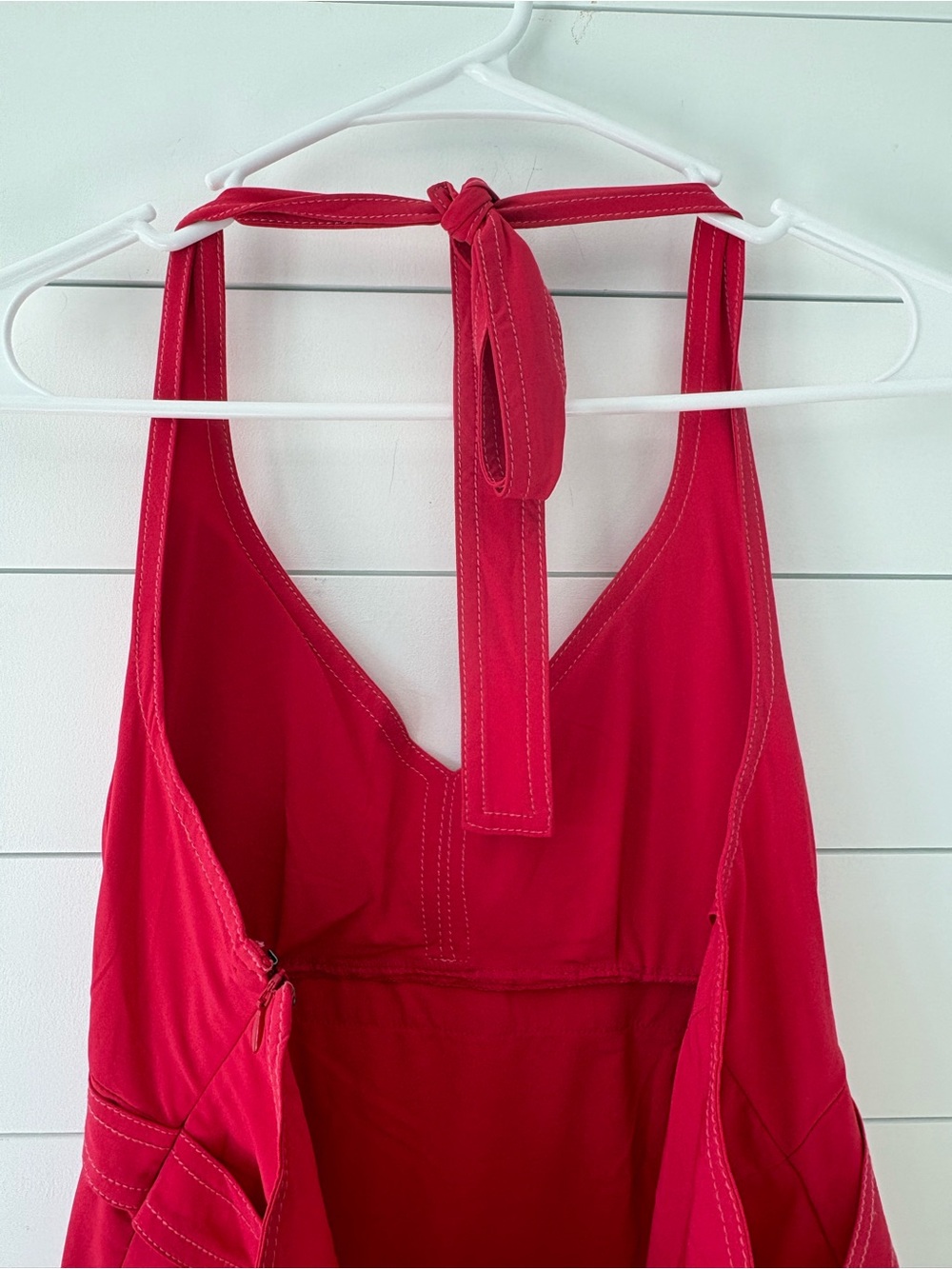 Athleta Pink Halter Midi Dress 12 Tall Built In Bra Pocket Active Travel - Picture 8 of 14